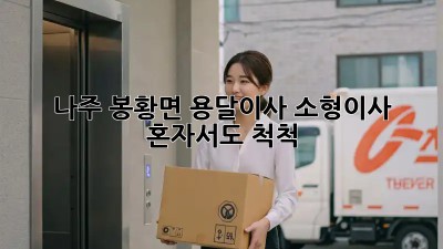 나주 봉황면 용달이사 소형이사, 혼자서도 척척!